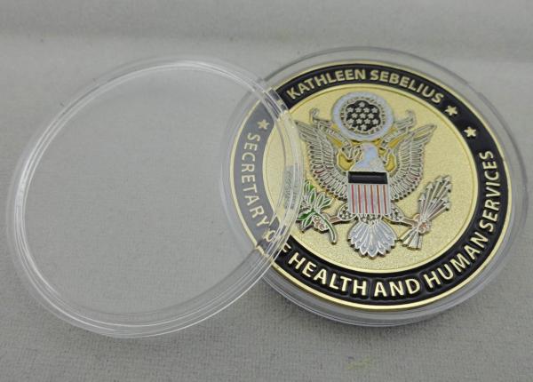 Gold Plating Zinc Alloy / Pewter / Brass American Health & Human Service
