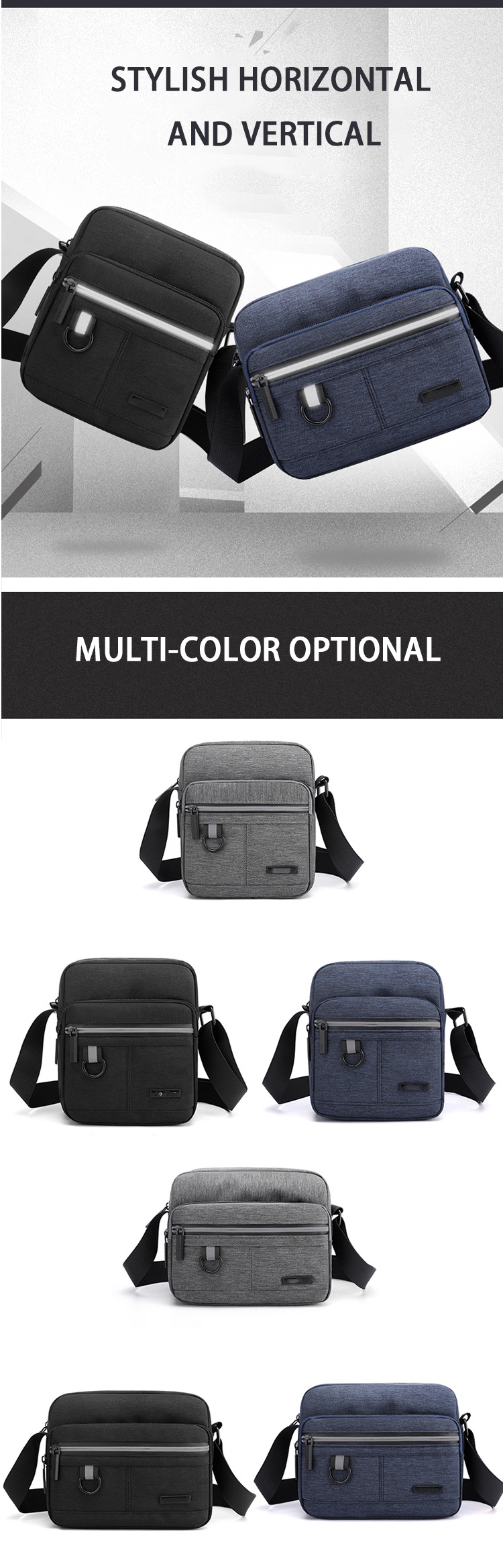 OEM ODM Nylon Mens Designer Shoulder Bags Messenger Bag For Travel Outdoors