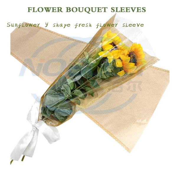 Aierflorist Transparent Plastic Flower Sleeves Bags Single Rose Packaging For