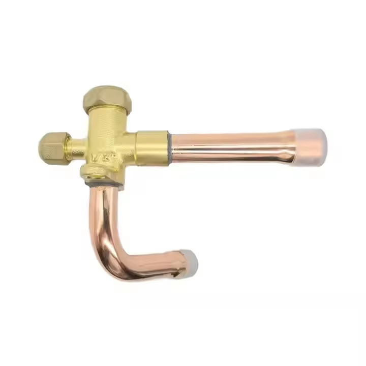 Copper Straight L Bend Service Valve for Split AC for Refrigerator Parts Air Conditioner Maintenance