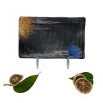 School Melamine Soup Plate Rectangle Melamine Matte Black Tableware CE
