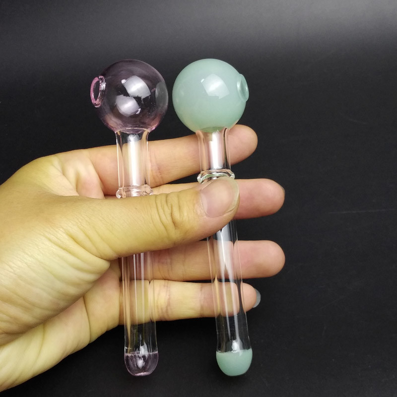 Small Borosilicate Glass Smoking Pipe Pyrex Oil Burner Round Shape