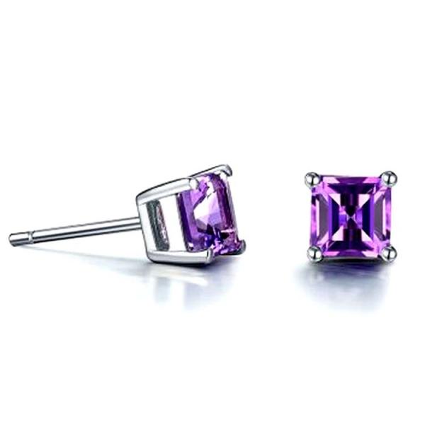Buy cheap White Gold Princess Amethyst Stud Earrings Women Fine Jewelry (KE003PURPLE) from wholesalers