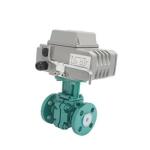 Stainless Steel Motorized Fluorine Electric Ball Valve Flange Connection