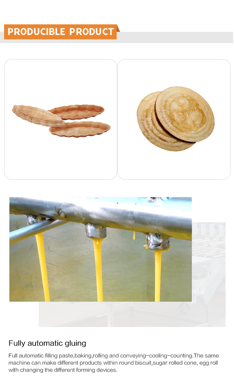 Semi Automatic Stainless Steel Egg Roll Maker Wafer Biscuit Making For Snack Factory