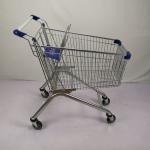 European Style 125L Supermarket Metal Shopping Trolley Anti Theft With 4" PU