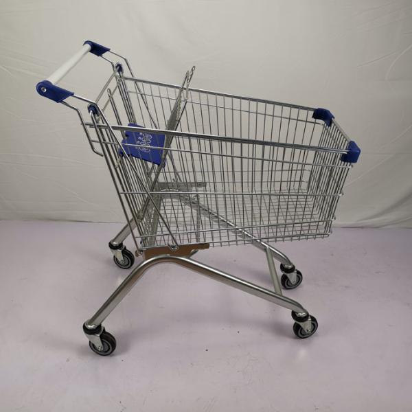 Buy cheap European Style 125L Supermarket Metal Shopping Trolley Anti Theft With 4" PU Wheels from wholesalers