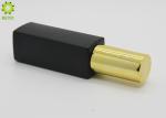 40ml Glass Cosmetic Containers , Square Shape Matte Black Lotion Pump Bottle