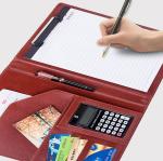 High End Personalized Leather Padfolio / Leather Portfolio Binder 5 Color
