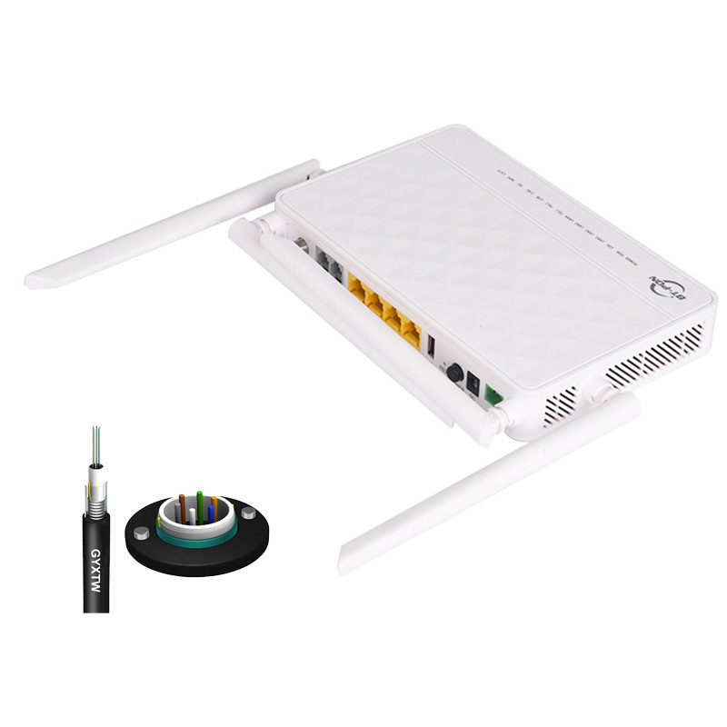 Dual Band ONT 4GE 2VOIP 2.4G 5.8G WLAN 1 USB CATV EPON ONU