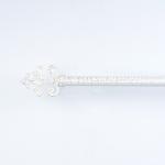 25mm Roman Head Curtain Rod Kits Two Bracket White Crack