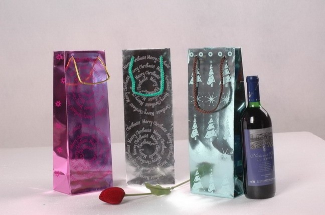 Wholesale Cheap Fancy Carry Packaging Custom Printed Luxury Red Wine Bottle Gift Paper Bag