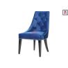 Buy cheap High Back Blue Velvet Tufted Upholstered Dining Chairs with Black Iron Legs from wholesalers