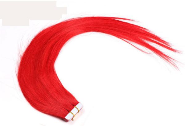 Buy cheap Washable Straight Single Drawn Red Hair Extensions Human Hair 16-24 Inches from wholesalers