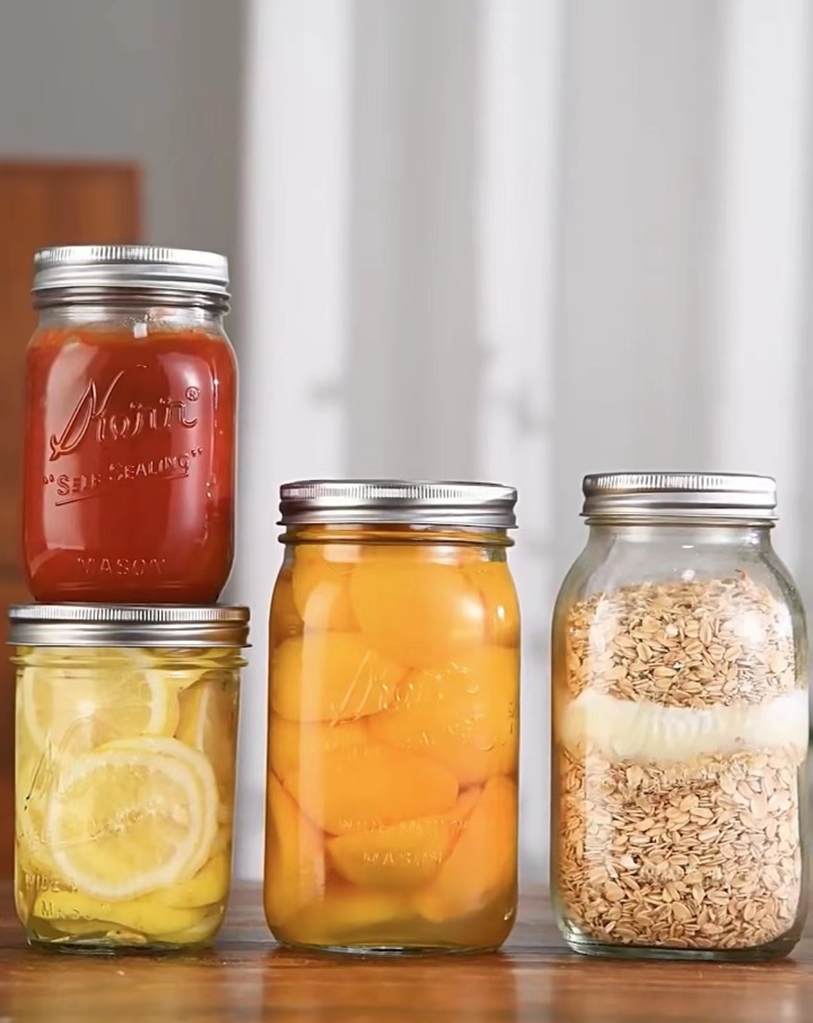 Ball Mason Jar American Mason Jar Glass Transparent Oat Sealed Jar Milk Shake Wide Mouth Juice Glass Beverage Cup
