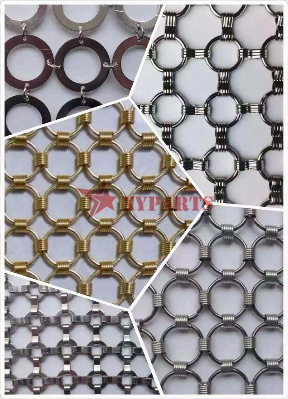 Metal Ring Mesh Linked With S Hook As Partition Curtain For Interior Decoration
