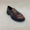 Buy cheap Microfiber Brown Platform Loafers Women Casual Leather Platform Loafers from wholesalers