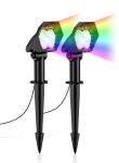 IP66 3000K RGB Solar Lights Outdoor 2PCS Assembly Spike 300lm