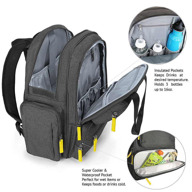 Trendy Baby Diaper Bags , Polyester Material Baby Changing Rucksack