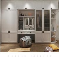 Buy cheap 2400mm Solid Wood Wardrobe Closet Bedroom Furniture With Dress Up Desk Corner product