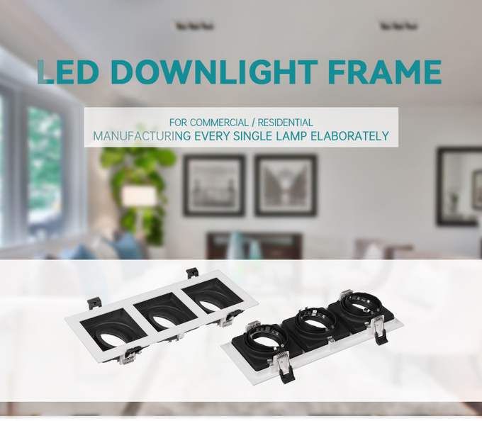 Recessed Spotlight Downlight Frame Triple-head GU10 MR16 Commercial Adjustable