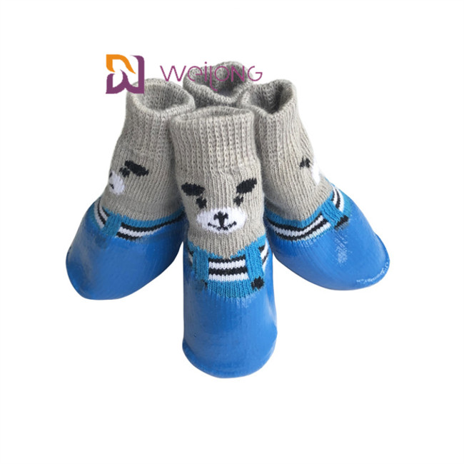 Waterproof Pet Socks With Straps Rubber Sole Gripper Outdoor Anti Slip Dog Socks Boot