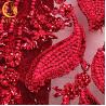 Buy cheap Red Nigerian Wedding 3D Embroidery Lace Fabric Water Soluble 1 Yard Length from wholesalers