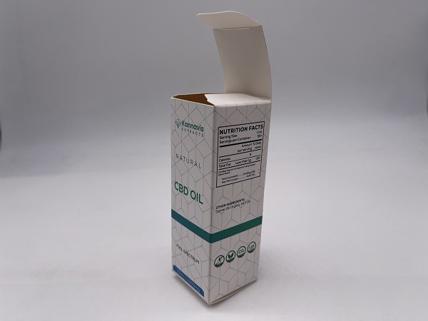 White Cardboard Healthcare Product Custom CBD Packaging For CBD Oil Package
