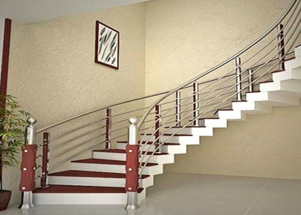 Buy cheap Curved Stainless Steel Railing / Interior Metal Stair Railing Good Horizontal Load Resistance from wholesalers