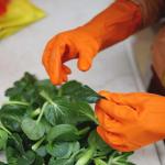 Flexible Cotton Flocklined 35g Kitchen Rubber Gloves
