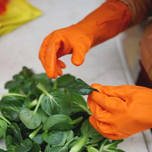 Buy cheap Flexible Cotton Flocklined 35g Kitchen Rubber Gloves from wholesalers
