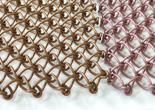Buy cheap Stainless Steel Pvd Metal 1.5mm Decorative Woven Wire Mesh Screen Rigid Anti Impact from wholesalers