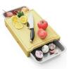 Buy cheap Natural Colour Rectangle Bamboo Chopping Cutting Board With Tray And Drawers For Kitchen from wholesalers