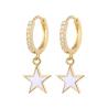Buy cheap Colorful Enamel Star Hoop Earrings Real 925 Sterling Silver Earrings Rhodium Plated from wholesalers