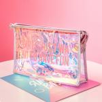 Laser Clear PVC Custom Logo Transparent Toiletry Wash Bag