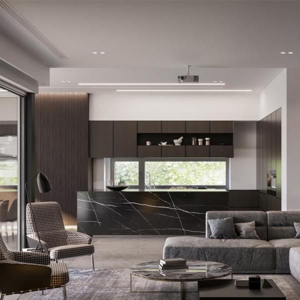 Buy cheap Luxury Wood Stone Kitchen Cabinets Modular Kitchen Pantry Cabinet from wholesalers
