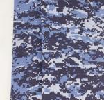 Blue Polyester Camo Material Fabric , Mosaic Printed Camouflage Cloth Material