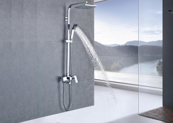 Buy cheap Chrome Temp Control Rainfall Shower Set , Bathroom Shower Systems Water Powered from wholesalers
