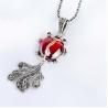 Buy cheap Sterling Silver Chain Vintage Marcasite Garnet Goldfish Pendant Necklace(N12036) from wholesalers