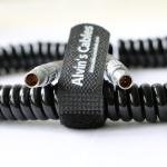 4 Pin Male To 4 Pin Male Coiled Twist Cable For Teradek Bond ARRI Alexa Camera