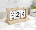 Office Home Wooden Calendar Stand Perpetual Desktop Decoration Flip Calendar