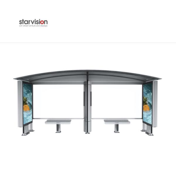 Buy cheap Integrate Dustbin Curve Roofing Smart Bus Shelter Mobile Charging For Commuters from wholesalers