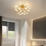 Modern LED Ceiling Chandeliers Black Gold Tree branch Surface Mount Kids Lamps