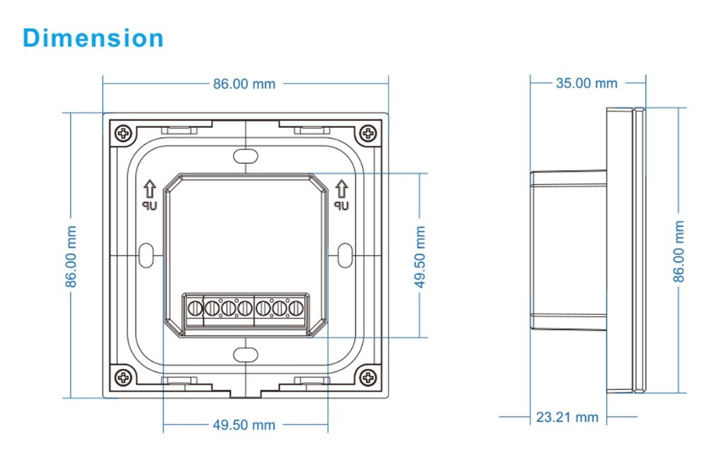 Brightness Dimming RGBW LED Controller Touchable Panel 2.4G RF&DMX512