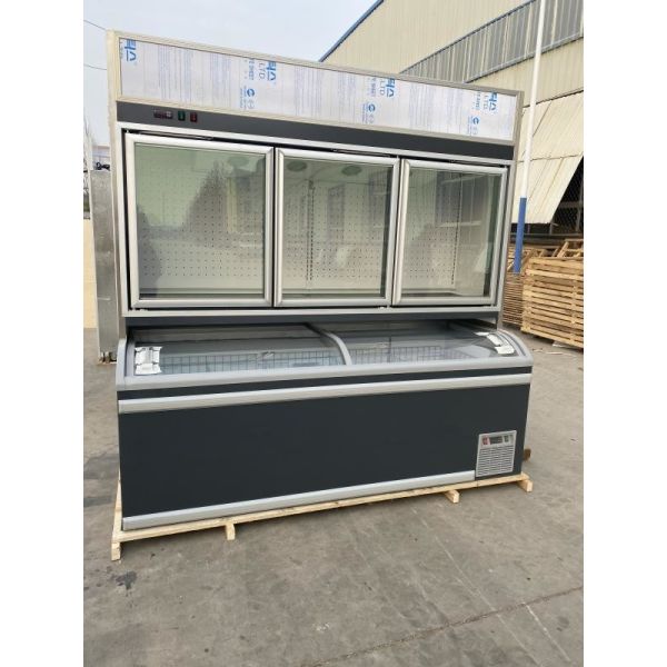 Dual Temperature Upright Combination Freezer With Top Sliding Door
