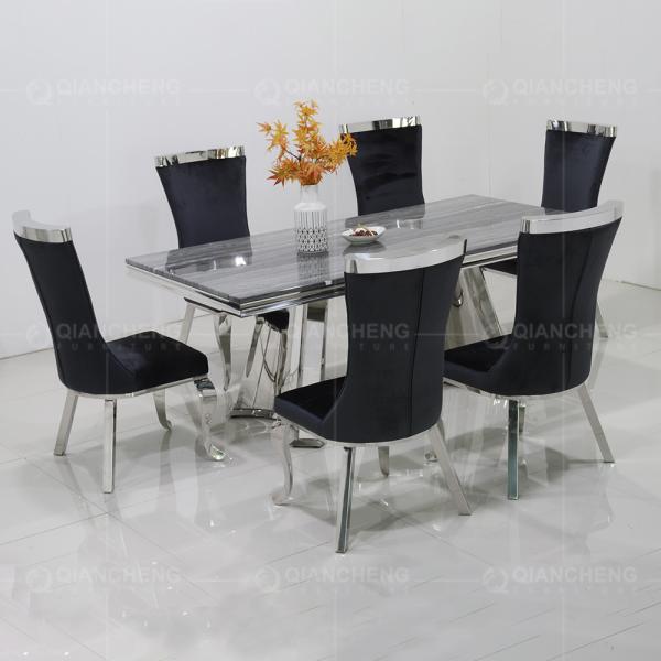 Buy cheap Luxury Modern 200cm Grey Marble Top Dining Table 78inchx39inchx30inch from wholesalers