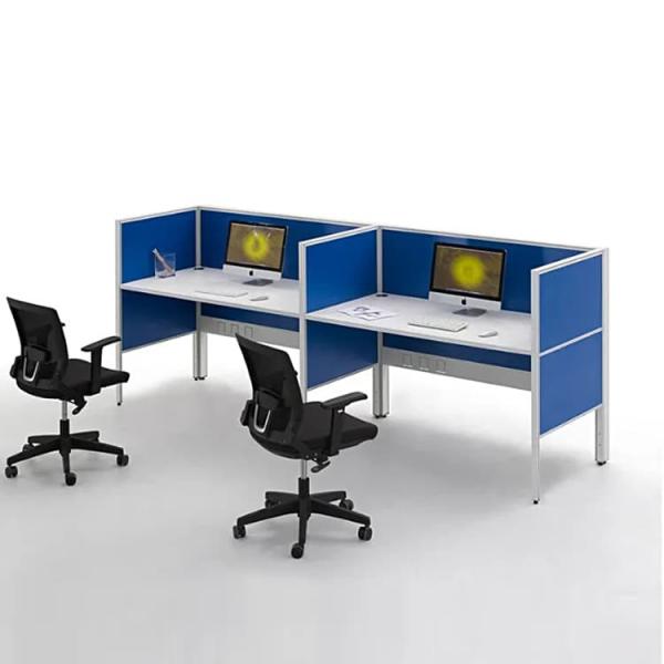 Buy cheap Aluminium Frame Modern Call Center Cubicles Customized Dual Workstation Desk from wholesalers