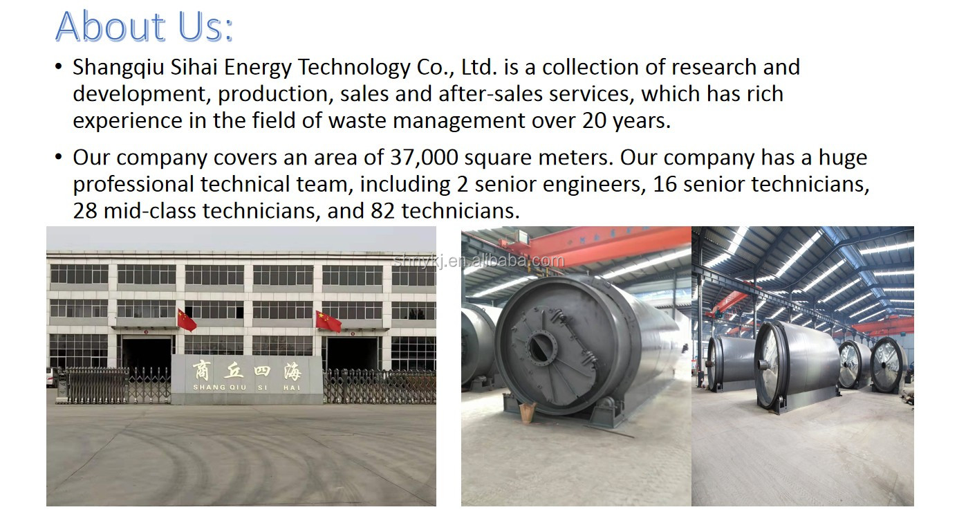 15 Tons Handling Capacity Rubber Oil Recycling Production Line Pyrolysis Machinery