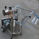 Single Bucket Portable Vacuum Pump Milking Machine With 250 l / Min Vacuum Pump