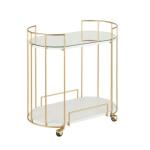 Metal Modern Drinks Trolley Gold Glass Bar Cart Hotel Food Serving